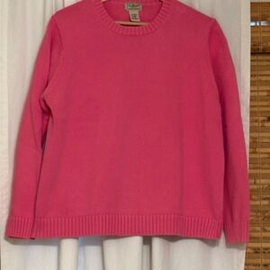 L.L. Bean Vibrant Pink Crew Neck Sweater